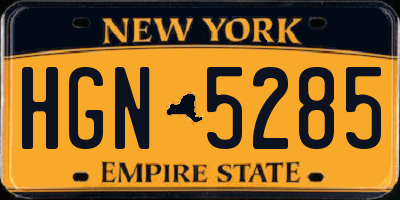 NY license plate HGN5285