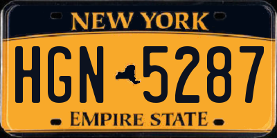 NY license plate HGN5287