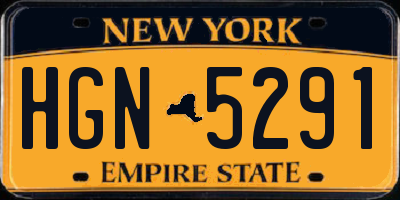 NY license plate HGN5291