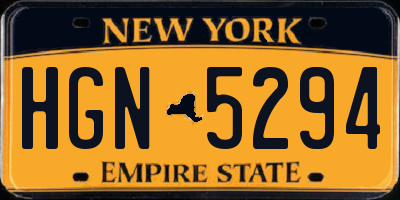 NY license plate HGN5294