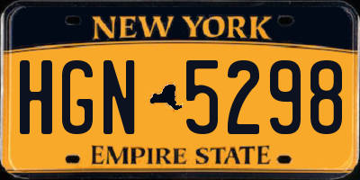 NY license plate HGN5298