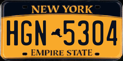 NY license plate HGN5304