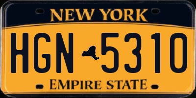 NY license plate HGN5310