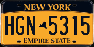 NY license plate HGN5315