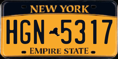 NY license plate HGN5317