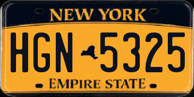 NY license plate HGN5325