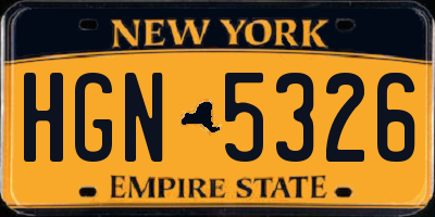 NY license plate HGN5326