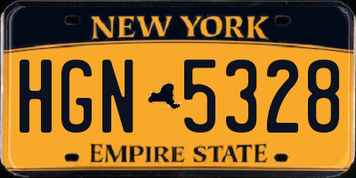 NY license plate HGN5328