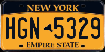 NY license plate HGN5329