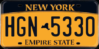 NY license plate HGN5330