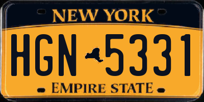 NY license plate HGN5331