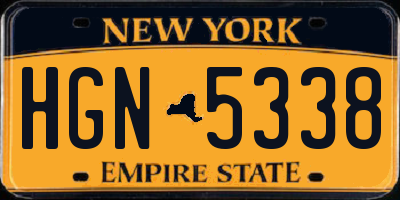 NY license plate HGN5338