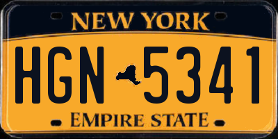 NY license plate HGN5341