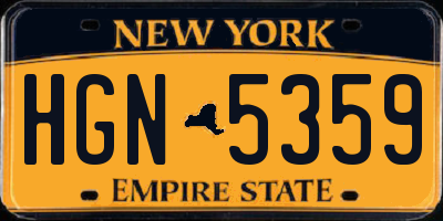 NY license plate HGN5359