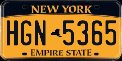 NY license plate HGN5365