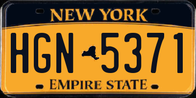 NY license plate HGN5371