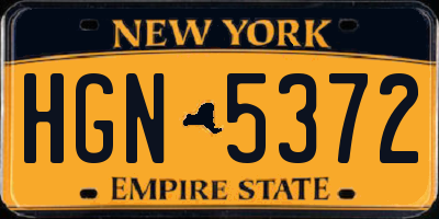 NY license plate HGN5372