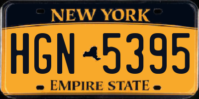 NY license plate HGN5395