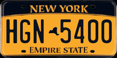 NY license plate HGN5400