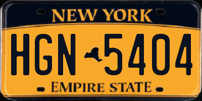 NY license plate HGN5404