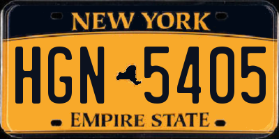 NY license plate HGN5405