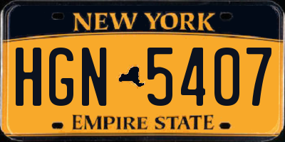 NY license plate HGN5407