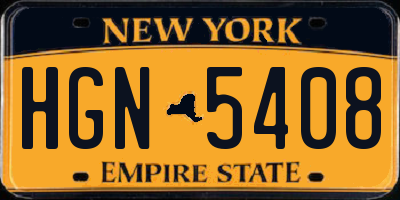 NY license plate HGN5408