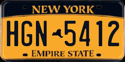 NY license plate HGN5412