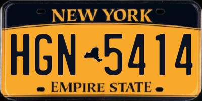 NY license plate HGN5414