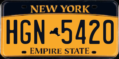 NY license plate HGN5420