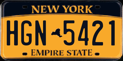 NY license plate HGN5421