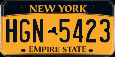NY license plate HGN5423