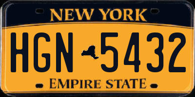 NY license plate HGN5432