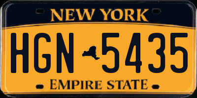 NY license plate HGN5435