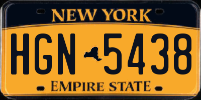 NY license plate HGN5438