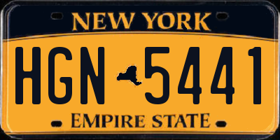 NY license plate HGN5441
