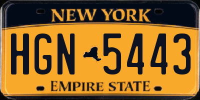 NY license plate HGN5443