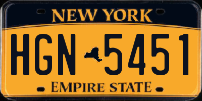 NY license plate HGN5451