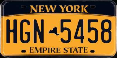 NY license plate HGN5458