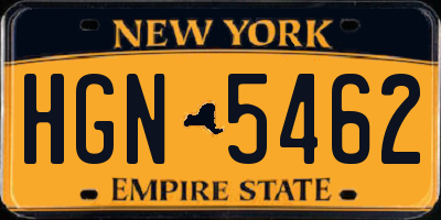 NY license plate HGN5462
