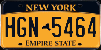 NY license plate HGN5464