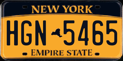 NY license plate HGN5465
