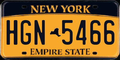 NY license plate HGN5466