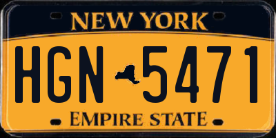 NY license plate HGN5471