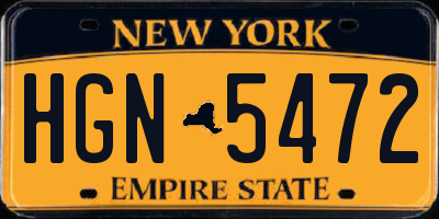 NY license plate HGN5472