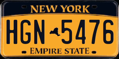 NY license plate HGN5476