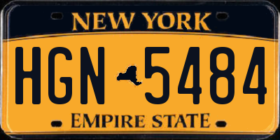 NY license plate HGN5484