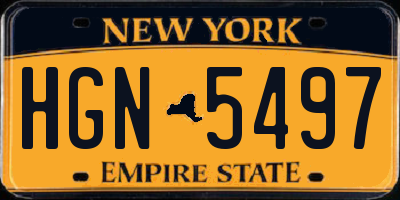 NY license plate HGN5497