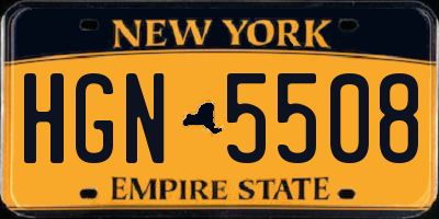 NY license plate HGN5508