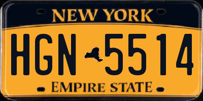 NY license plate HGN5514
